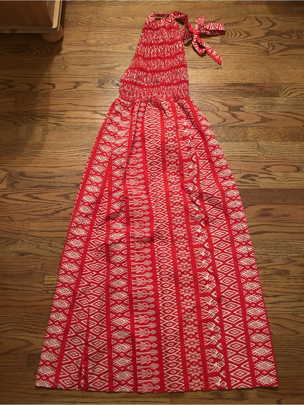 Red White Patterned Retro/Vintage *I THINK* Tomato Girl Beachy Halter Dress